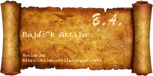Baják Attila névjegykártya